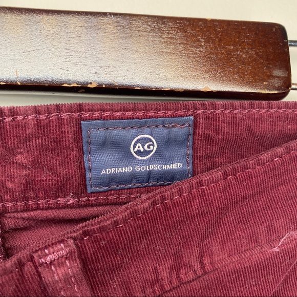 AG - Adriano Goldschmed Maroon Corduroy 'The Legging Super Skinny' Mid-Rise Pant - Picture 14 of 16